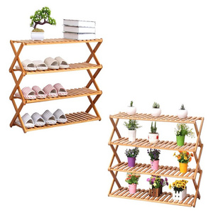 Foldable multifunctional free vertical storage and finishing device  bamboo shoe rack