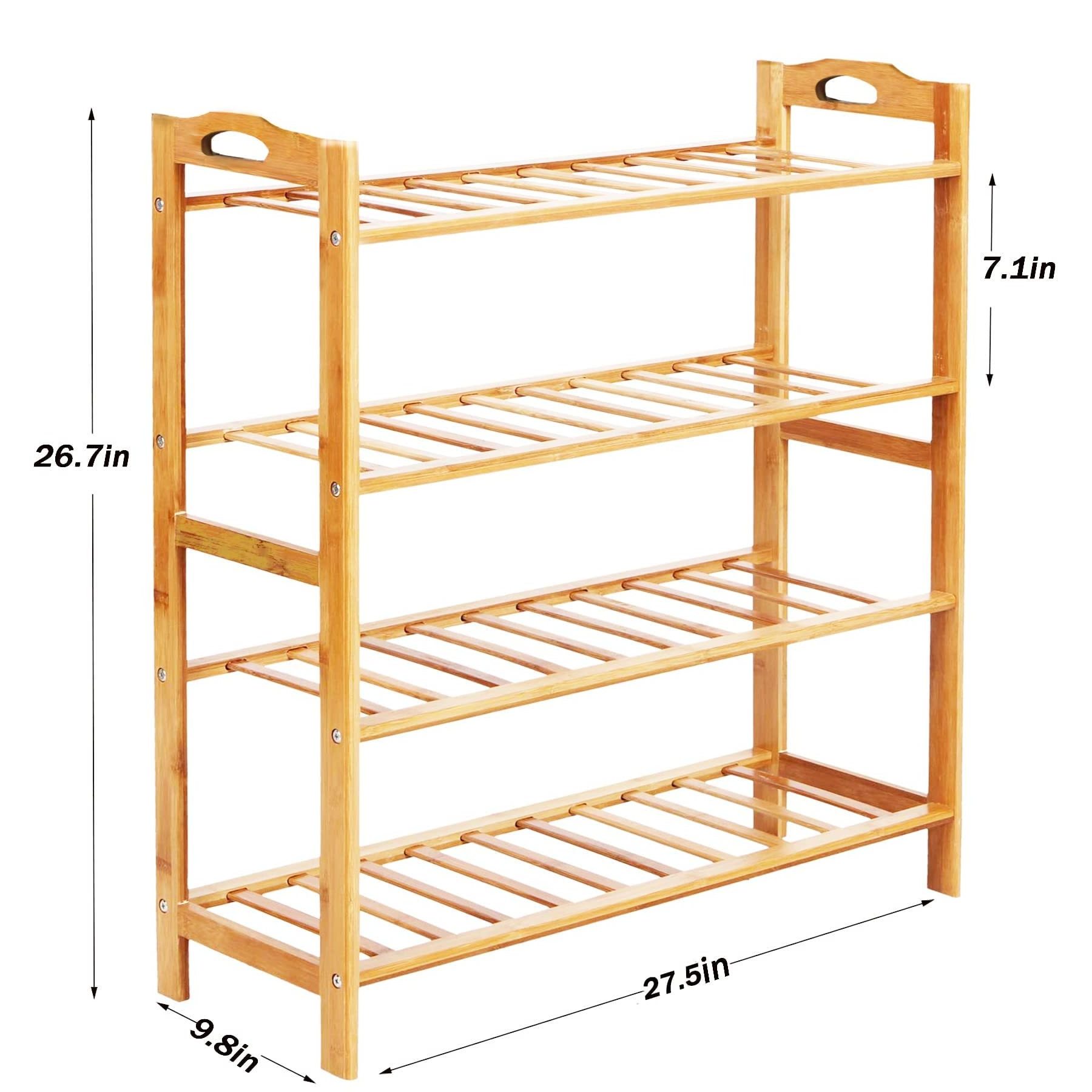 4 floor entrance shoe rack storage is stable and durable portable bamboo shoe rack