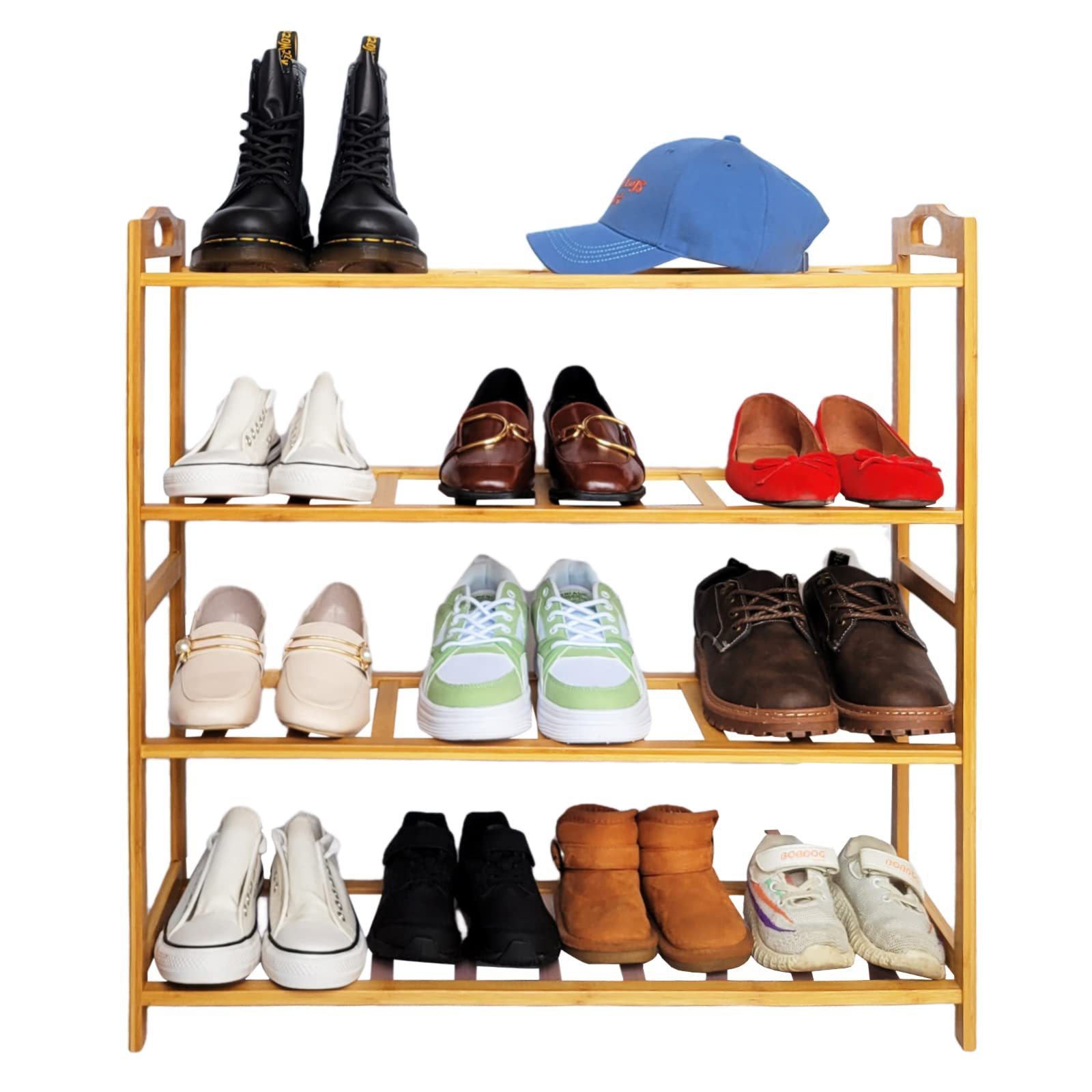 4 floor entrance shoe rack storage is stable and durable portable bamboo shoe rack