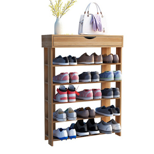 Free standing shoe rack of shoe storage cabinet entrance bamboo shoe cabinet