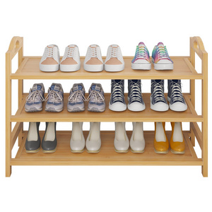 3 layer portable shoe storage large capacity bamboo shoe rack