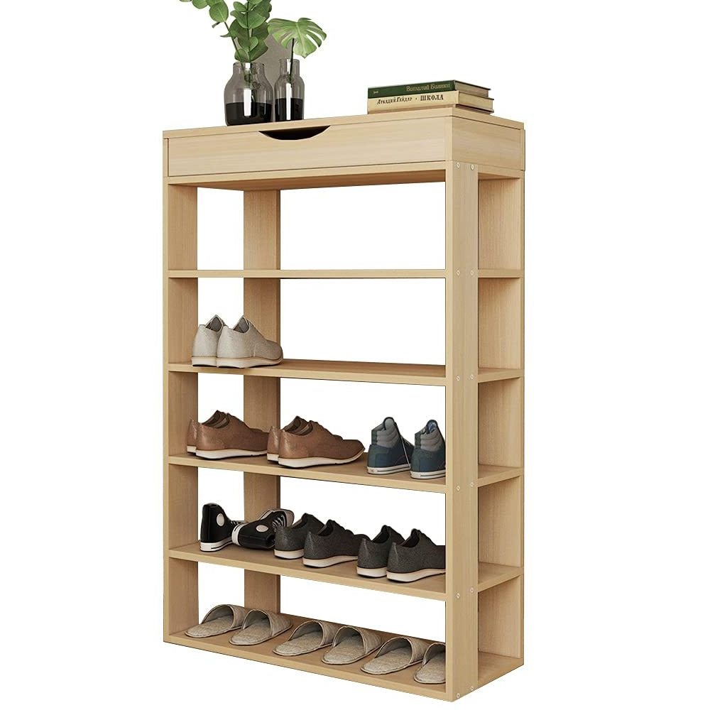 Stable shoe rack with large storage space cabinet style bamboo shoe cabinet