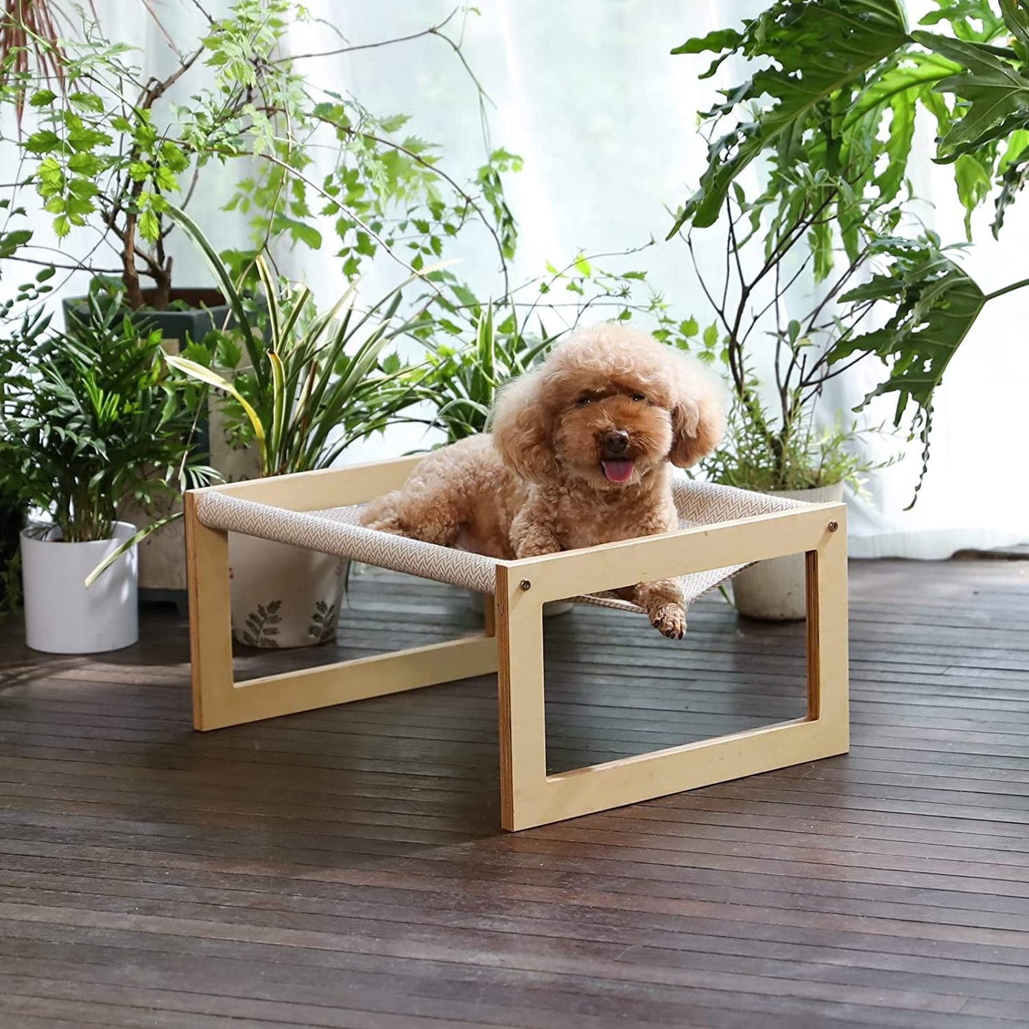 Pet Beds For Cat Dog Bamboo Outdoor Pet Furniture Hammock Suitable for Kitty, Puppy, Rabbit, Bunny and Small Animal