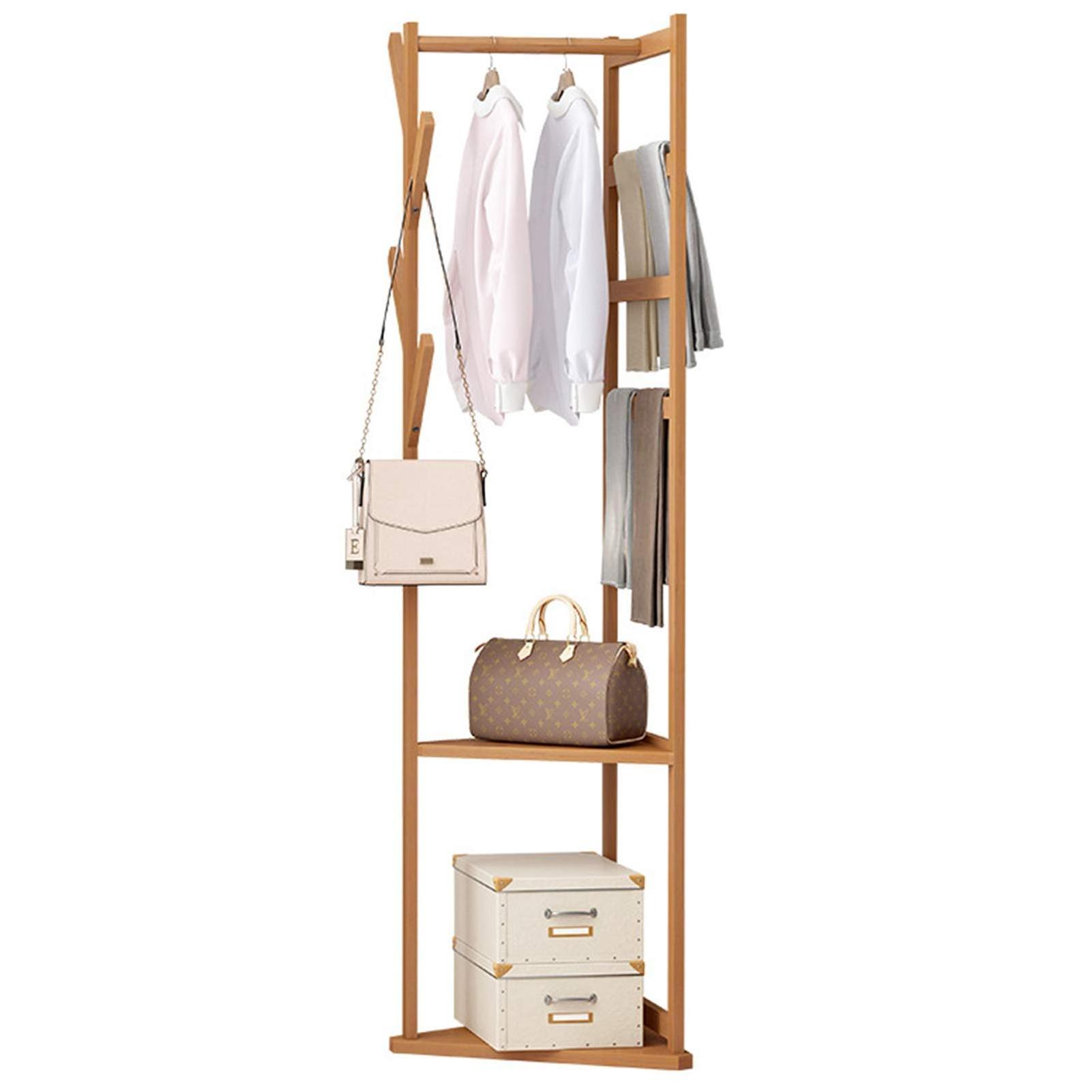 Multifunctional bamboo clothe hanger bracket corn hall tree vertical clothes bamboo hanger