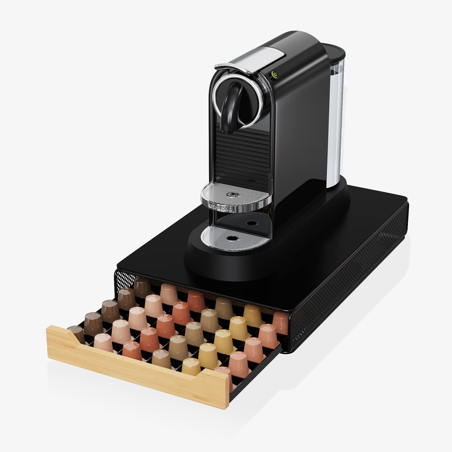 Coffee Pod Storage Drawer Holder Compatible with Nespresso Pods Drawer 60 Pods Coffee Capsules Drawer