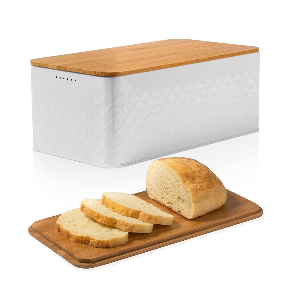 Kitchen table white bread box bamboo chopping board cover bamboo bread boxes