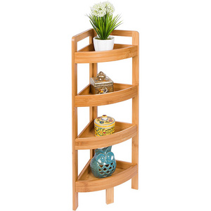 Share 4 Tier Bamboo Corner Storage Shelf for Living Room bamboo shelf