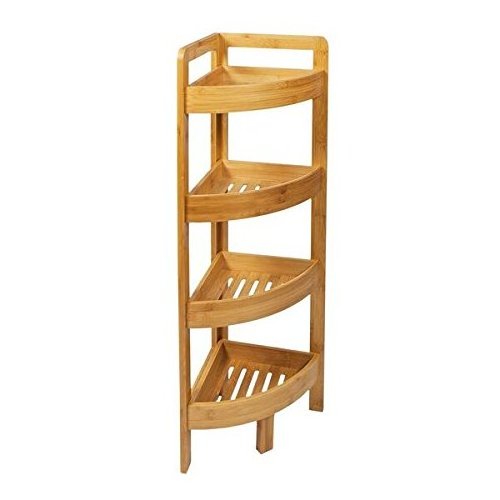 Share 4 Tier Bamboo Corner Storage Shelf for Living Room bamboo shelf