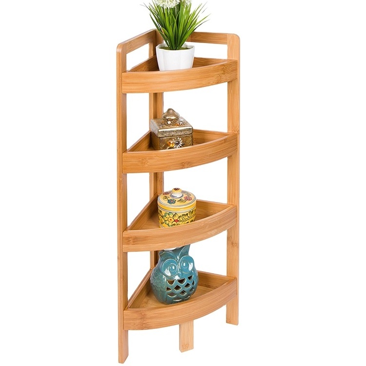 4 Tier Bamboo Corner Storage Shelf