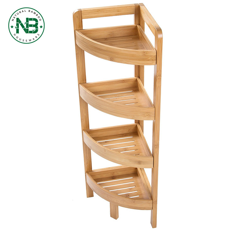 4 Tier Bamboo Corner Storage Shelf