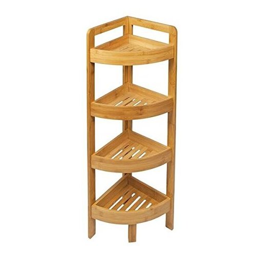 Share 4 Tier Bamboo Corner Storage Shelf for Living Room bamboo shelf