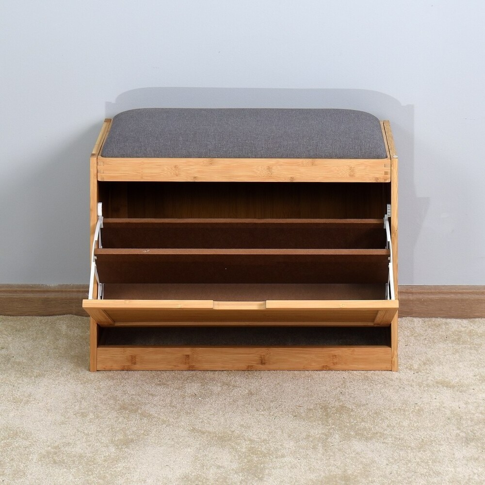 Factory Modern Bamboo shoe storage bench,  Shoe Rack Bench with Seat Shoes Cabinet Furniture