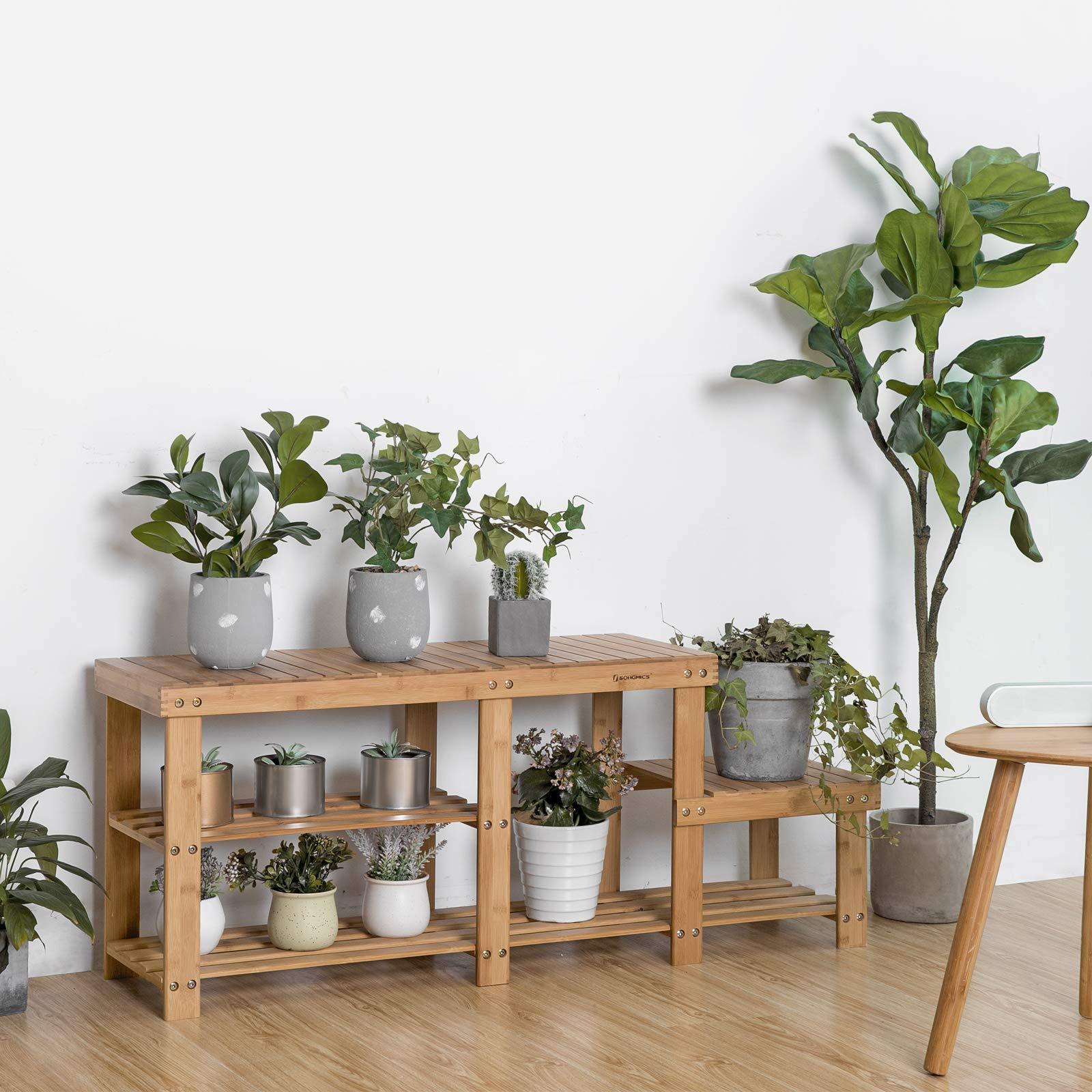 CUSTOM 100% Bamboo Shoe Rack Bench 3-tier Entryway Storage Organizer with Seat