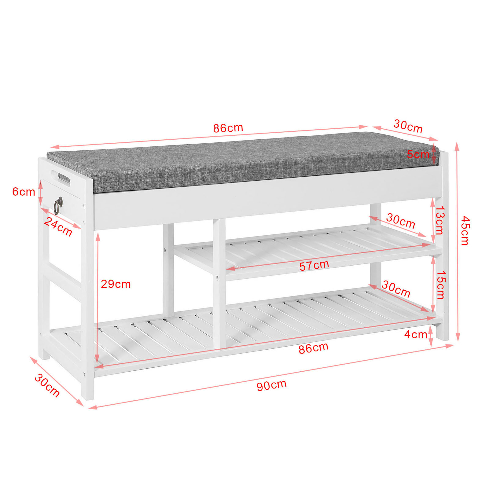 Living Room Furniture Hot Sale Unique Modern Bamboo Shoe Rack Bench