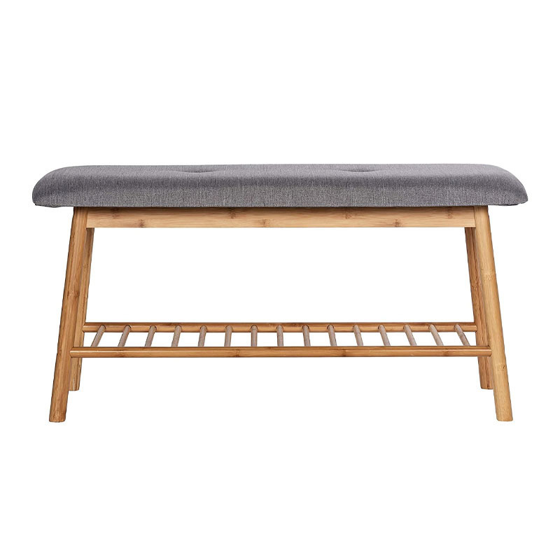 Modern Furniture Bamboo Shoe Rack bench with Seat for Entryway