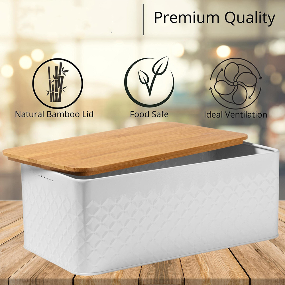 Kitchen table white bread box bamboo chopping board cover bamboo bread boxes