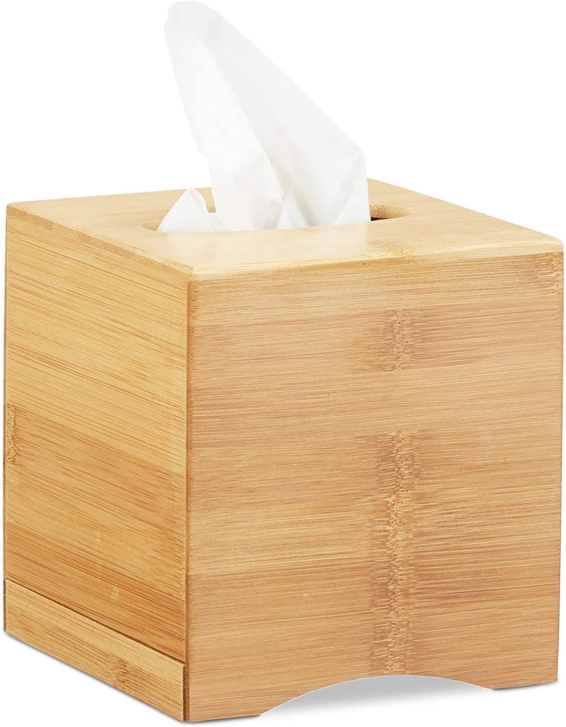 Cheap Square Facial Tissue Box Bamboo Cosmetic Tissue Dispenser Bamboo Tissue Box