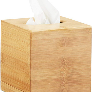 Cheap Square Facial Tissue Box Bamboo Cosmetic Tissue Dispenser Bamboo Tissue Box