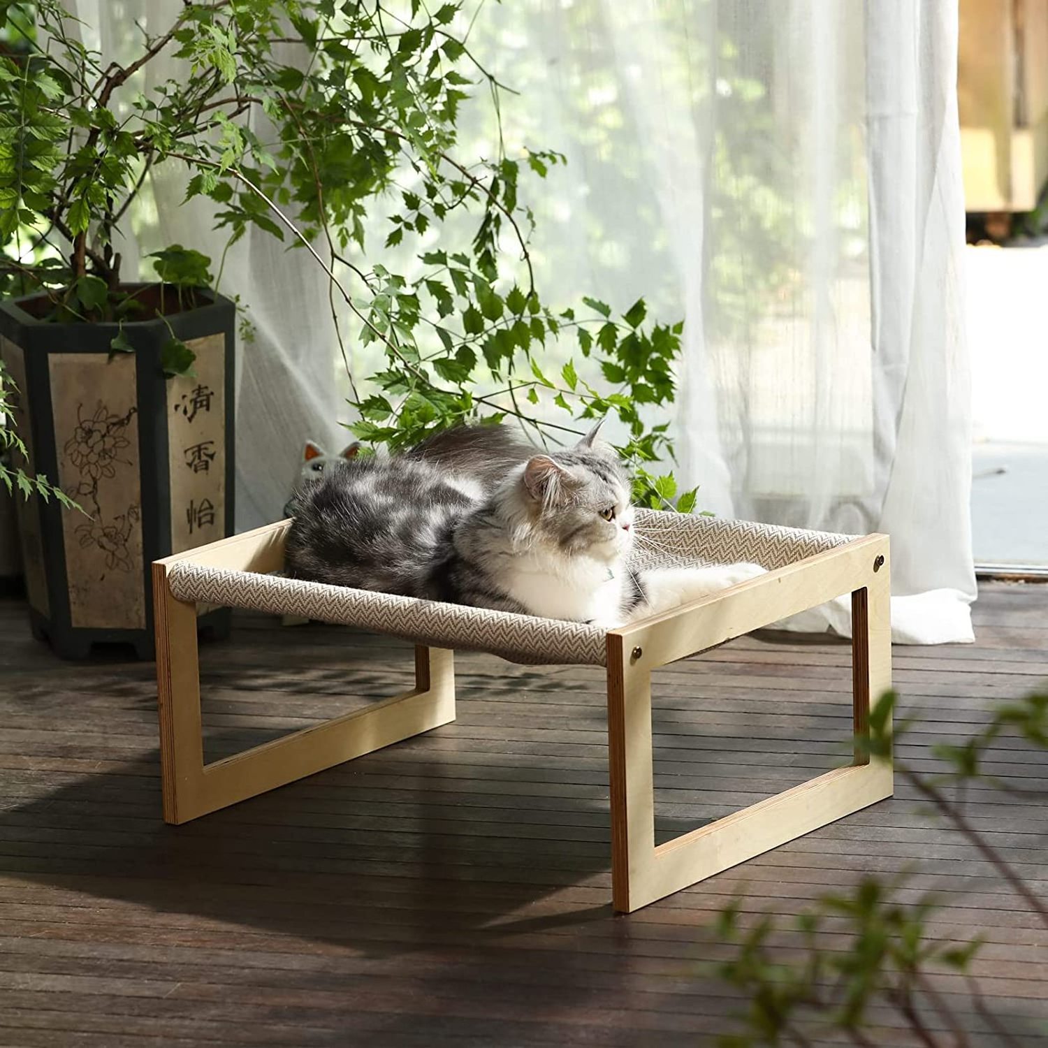 Pet Beds For Cat Dog Bamboo Outdoor Pet Furniture Hammock Suitable for Kitty, Puppy, Rabbit, Bunny and Small Animal