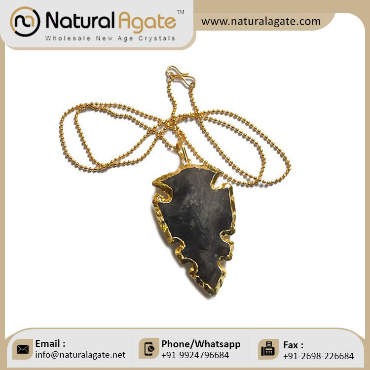 Yellow Glass Electroplated Arrowhead Necklace Manufacturer & Wholesaler of Arrowhead Necklace