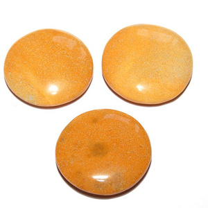 Gemstone Yellow Jasper Round Disc Stones  for healing