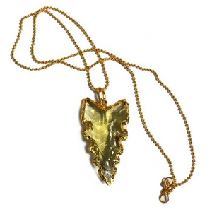 Yellow Glass Electroplated Arrowhead Necklace Manufacturer & Wholesaler of Arrowhead Necklace