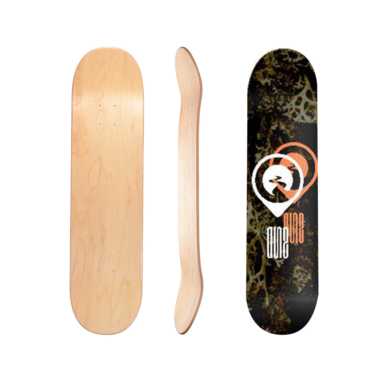 Cheap retro freestyle custom design 32*9.25 7 layer maple double kick deck skateboard deck