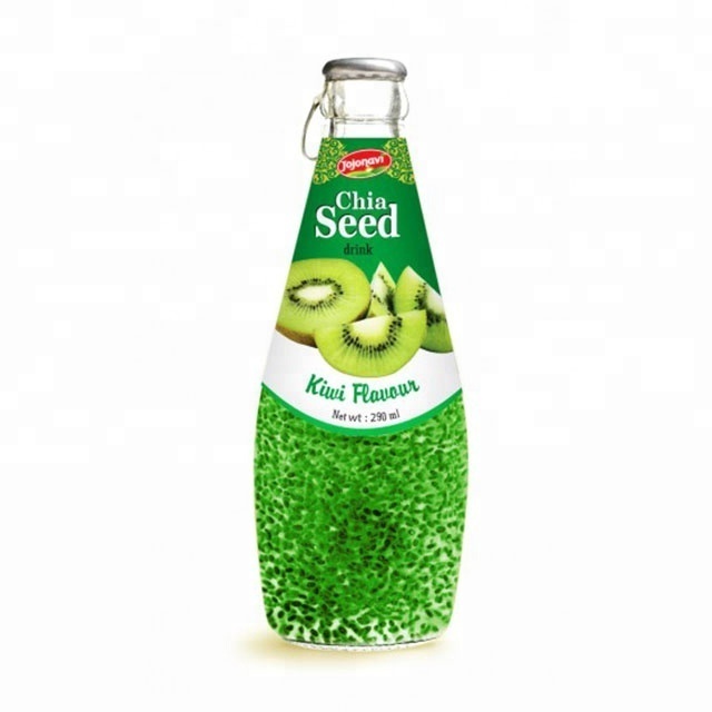 OEM/ ODM Basil Seed drink with Fruit flavour in Glass bottle 290ml Basil seed drinks