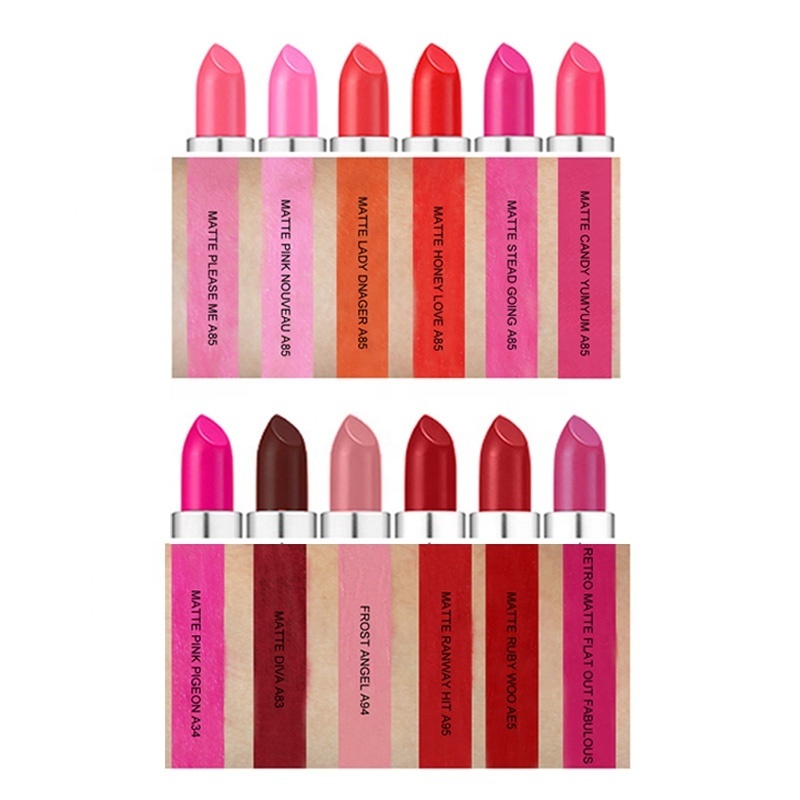 Cheap Price 12 Colors Private Label Bullet Lipstick Natural Lipstick Bullet Lipstick