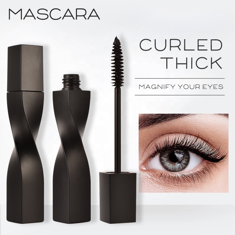 DIY Eyelash Mascara Custom Private Label Spiral Rose Gold Black Tube Waterproof Lengthening 15ml Liquid Black Mascara