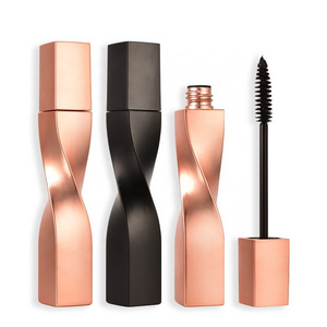 DIY Eyelash Mascara Custom Private Label Spiral Rose Gold Black Tube Waterproof Lengthening 15ml Liquid Black Mascara