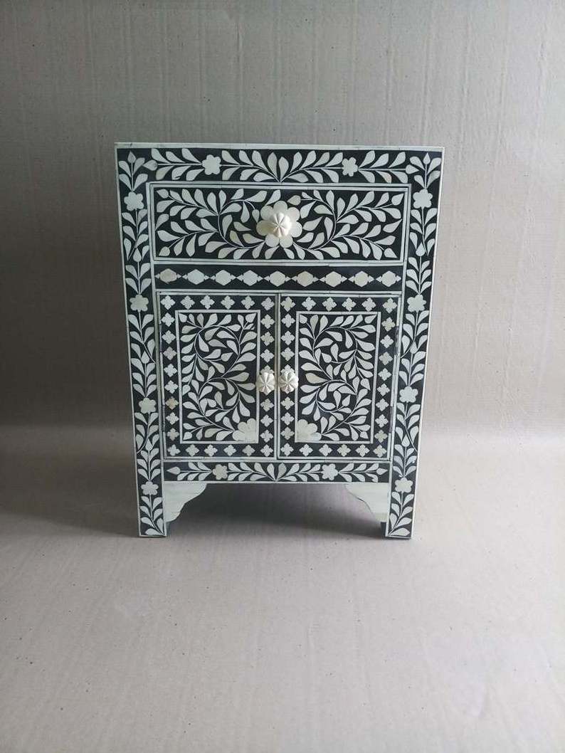 Bone inlay Crafts Decorative  Polish Side Table for Living room