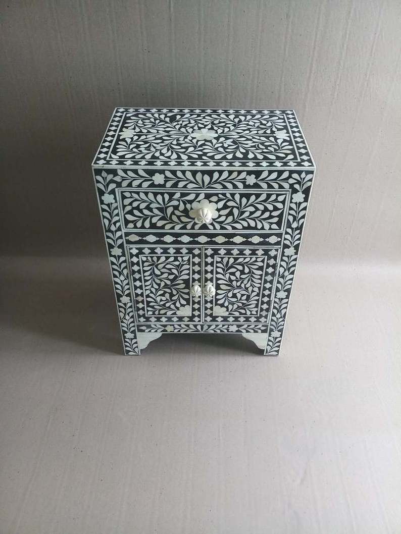 Bone inlay Crafts Decorative  Polish Side Table for Living room