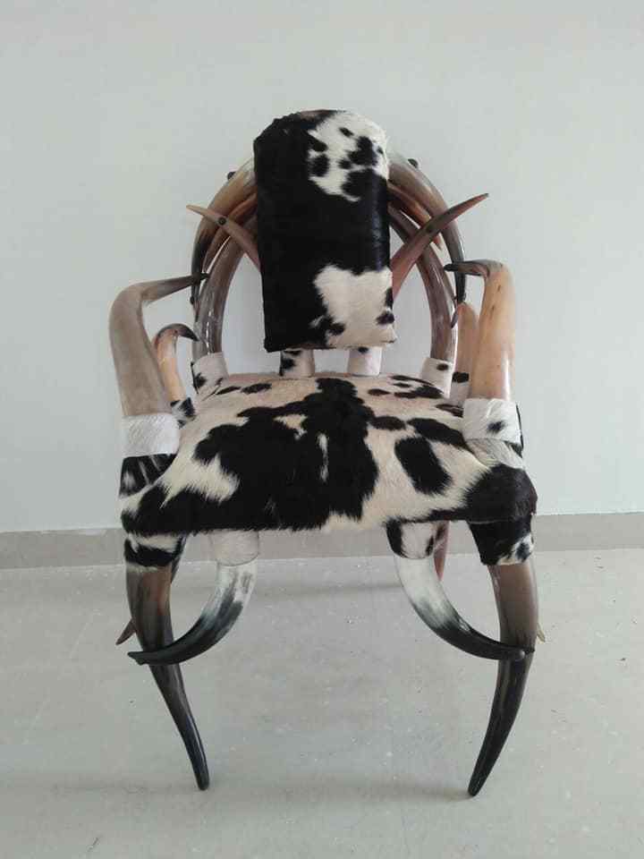 Authentic Ox Horn Chair Comfortable Ox Horn Chair Designable and Antic Strong Natural Polished Cow Ox Horn Chair Indian Crafted