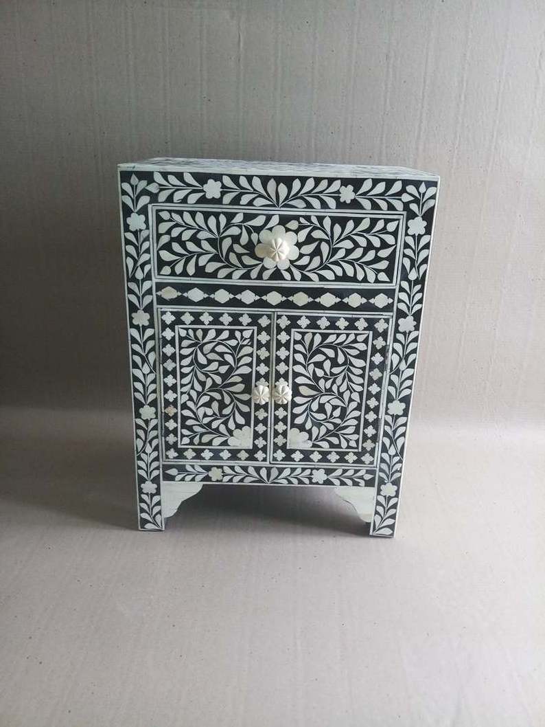 Bone inlay Crafts Decorative  Polish Side Table for Living room