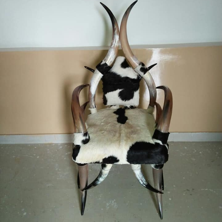 Authentic Ox Horn Chair Comfortable Ox Horn Chair Designable and Antic Strong Natural Polished Cow Ox Horn Chair Indian Crafted