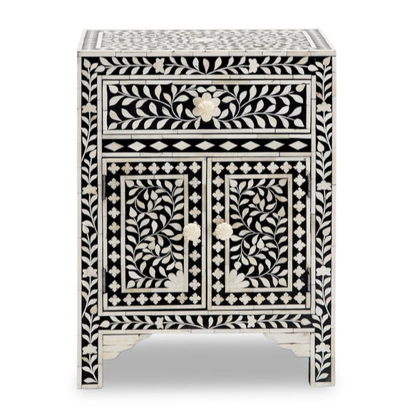 Bone inlay Crafts Decorative  Polish Side Table for Living room