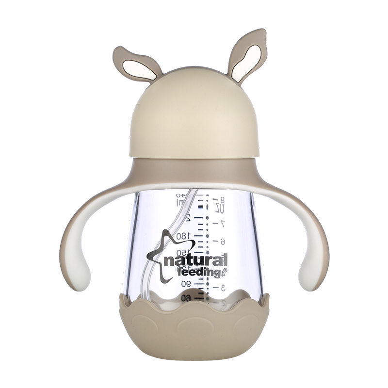 Custom Wide-bore Quick Flush Baby Bottle Anti-colic Newborn BPA Free Glass Baby Feeding Bottles