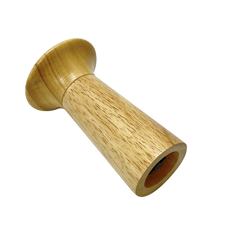 Custom Logo Manual Mushroom Shape Rubber Wood Pepper and Salt Mill Grinder