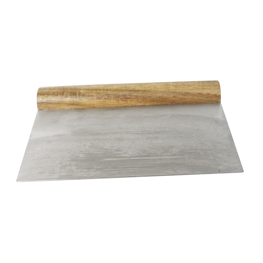 Wholesale Stainless Steel Pastry Cutter Dough Scraper with Acacia Wood Handle