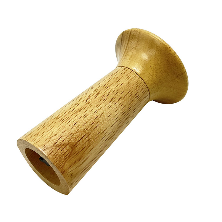 Custom Logo Manual Mushroom Shape Rubber Wood Pepper and Salt Mill Grinder