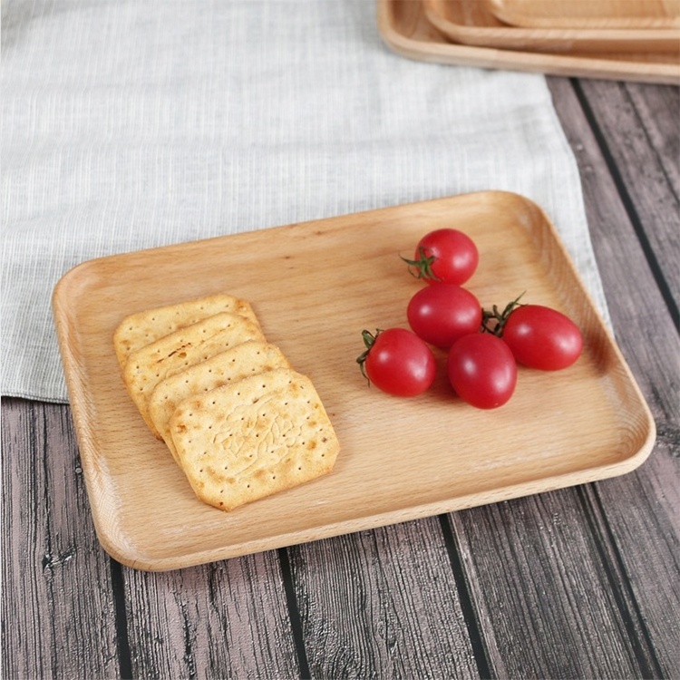 Nordic Design Beech Wood Serving Platter Tray for Food Cheese Bread Tea Coffee Decorative Tray for Jewelry Keys Coins Candles