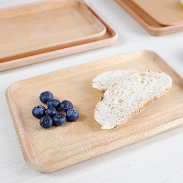 Nordic Design Beech Wood Serving Platter Tray for Food Cheese Bread Tea Coffee Decorative Tray for Jewelry Keys Coins Candles