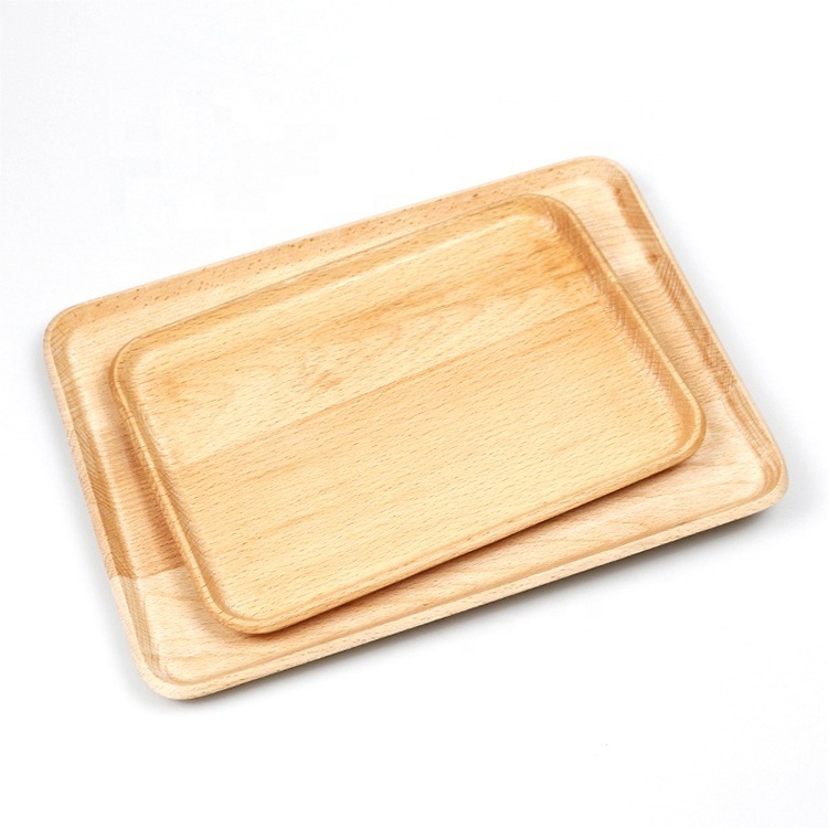 Nordic Design Beech Wood Serving Platter Tray for Food Cheese Bread Tea Coffee Decorative Tray for Jewelry Keys Coins Candles