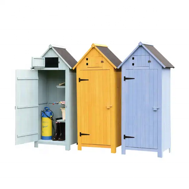 Outdoor Vertical Wooden Storage Shed Garden Cabinet Tool Shed