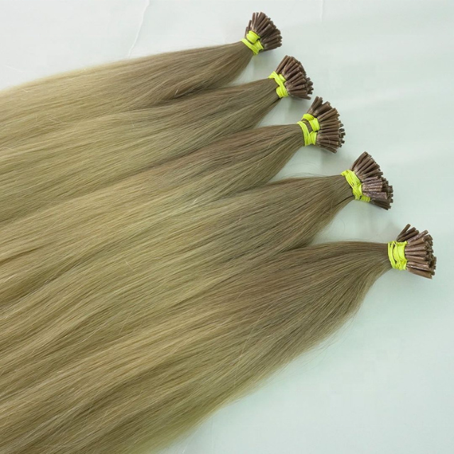 Raw Keratin hair extensions Remy Hair Italian Keratin Prebonded Flat Tip Human Hair Extension