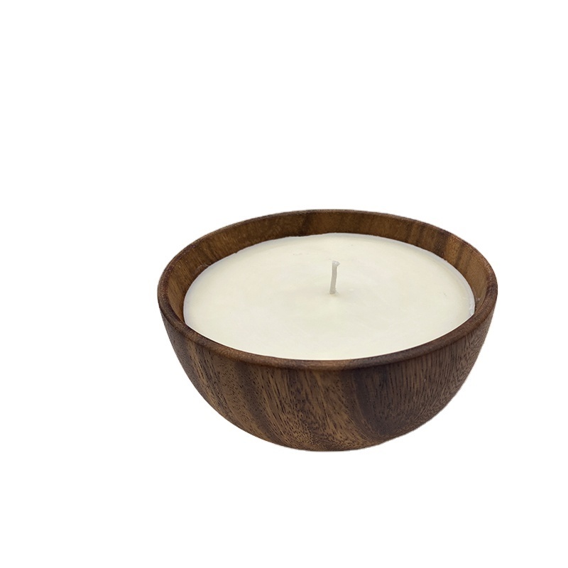 Hot Selling Private Label Dough Wooden Bowls For Candles 24 Oz Natural Aromatic Soy Wax Luxury Scented Wholesale Manufacturer