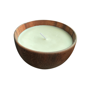 Hot Selling Private Label Dough Wooden Bowls For Candles 24 Oz Natural Aromatic Soy Wax Luxury Scented Wholesale Manufacturer