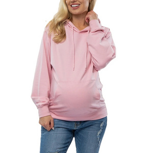 Organic maternity clothes bamboo hooded maternity sweatshirt eco friendly maternity hoodies sustainable breastfeeding tops