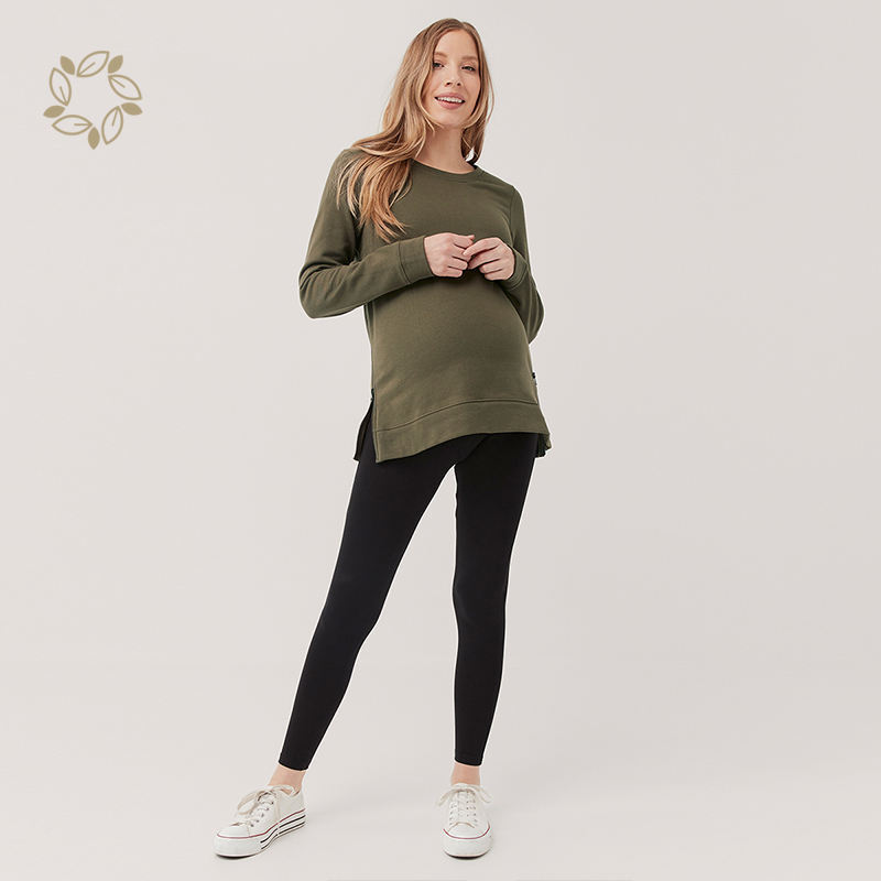 maternity zip sweatshirt organic cotton Maternity top bamboo terry maternity pullover eco friendly pregnant sweatshirts